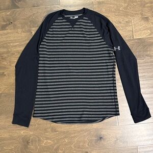 Under Armour Black and Gray Striped Shirt